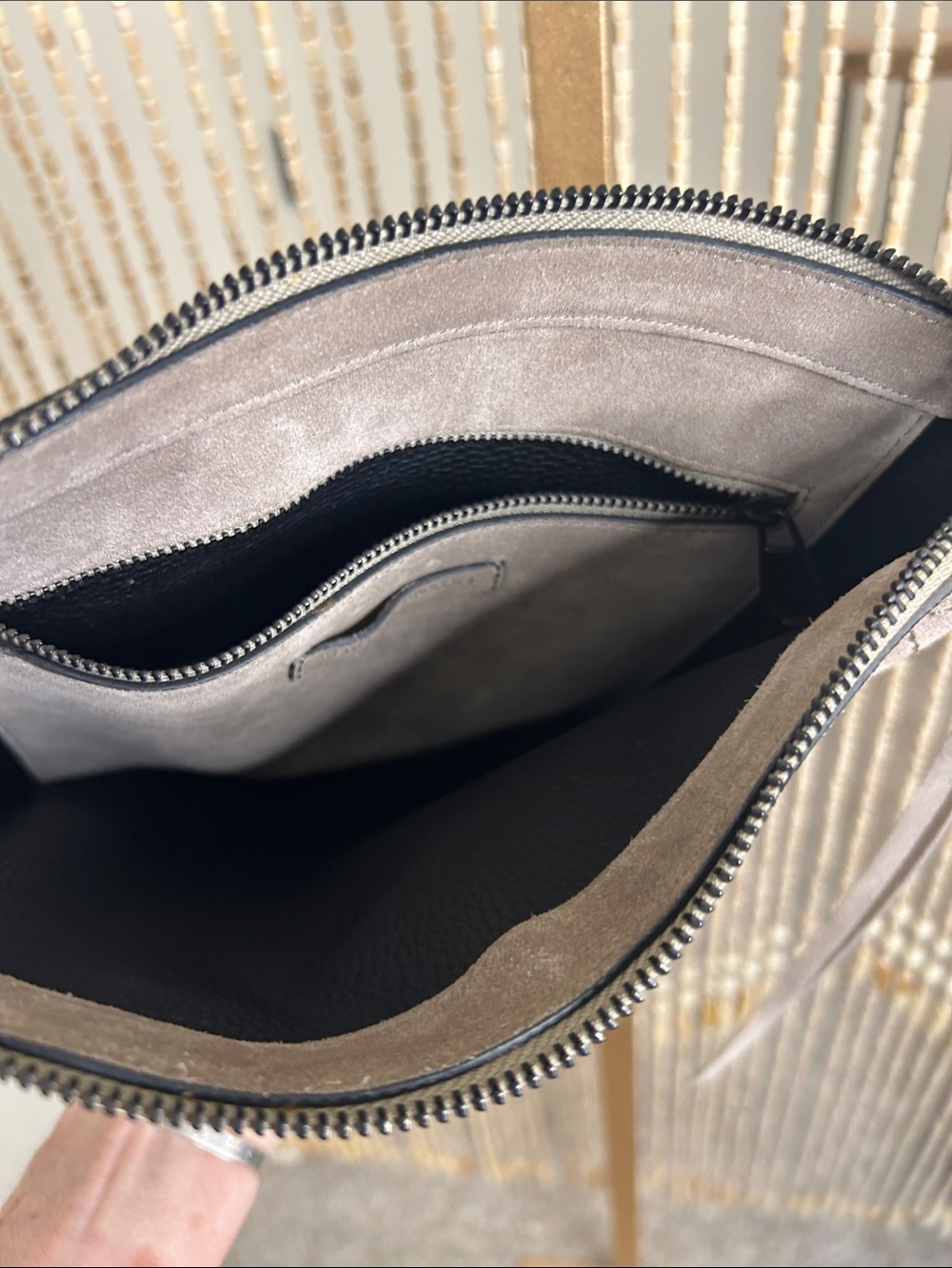 Rebecca Minkoff Taupe Fringe Suede Crossbody Bag - Picture 7 of 16
